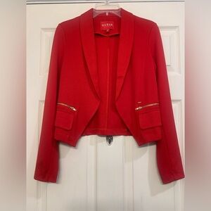Guess Misses Red Cropped Gold Hardware Size Small Blazer. 2963-W
